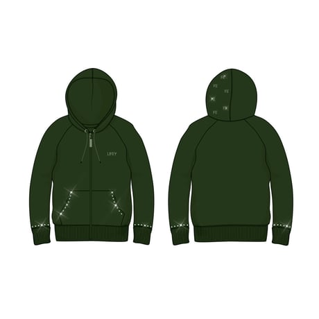 ＿FE LOGO＿Custom Swarovski Hoodie