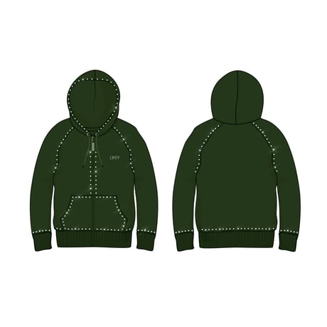 ＿ZIP LINE＿Custom Swarovski Hoodie
