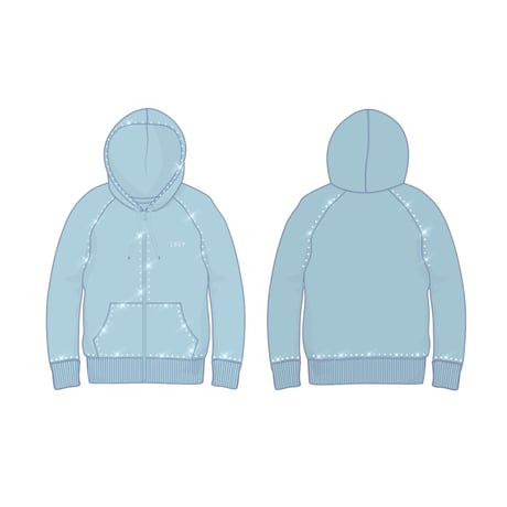 ＿ZIP LINE＿Custom Swarovski Hoodie