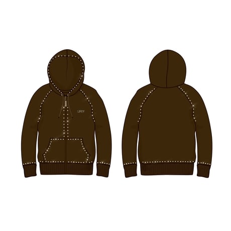 ＿ZIP LINE＿Custom Swarovski Hoodie
