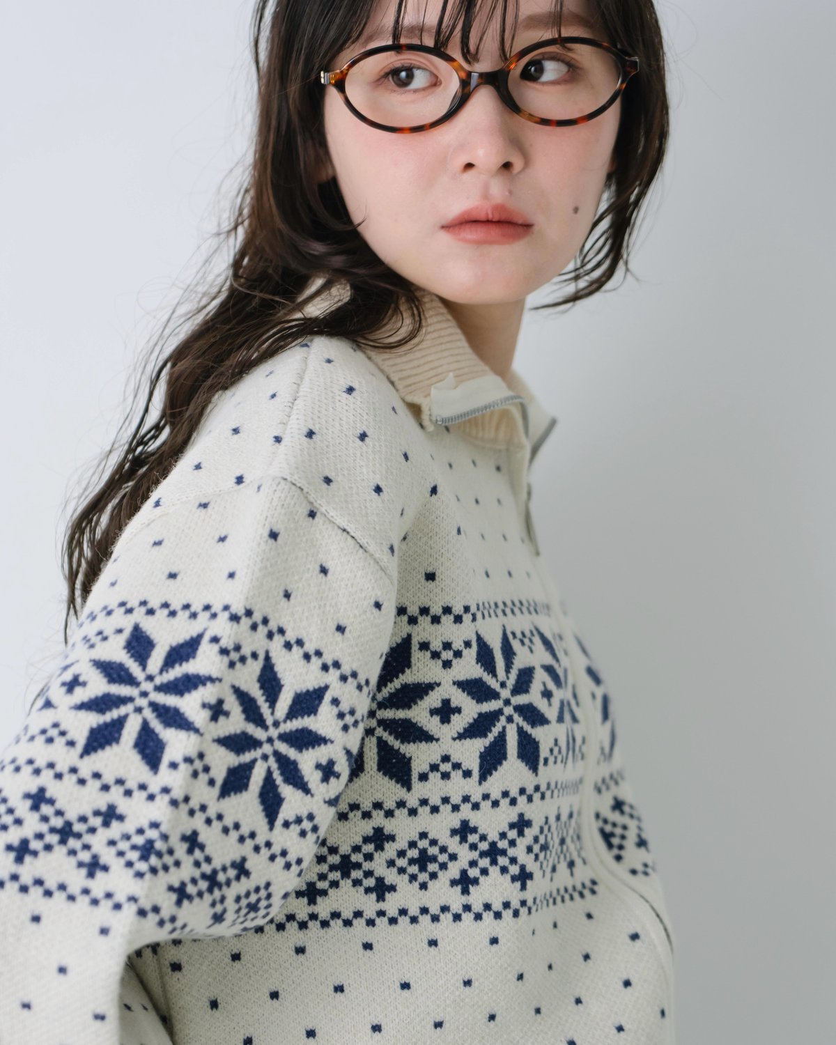 nordic reindeer zip knit | wissy