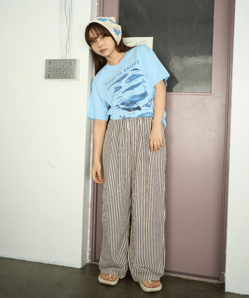 HYKE A1 4 STRIPED EASY PANTS Z ストライプパンツ HYKE A1 4 STRIPED EASY PANTS Z ストライプパンツ