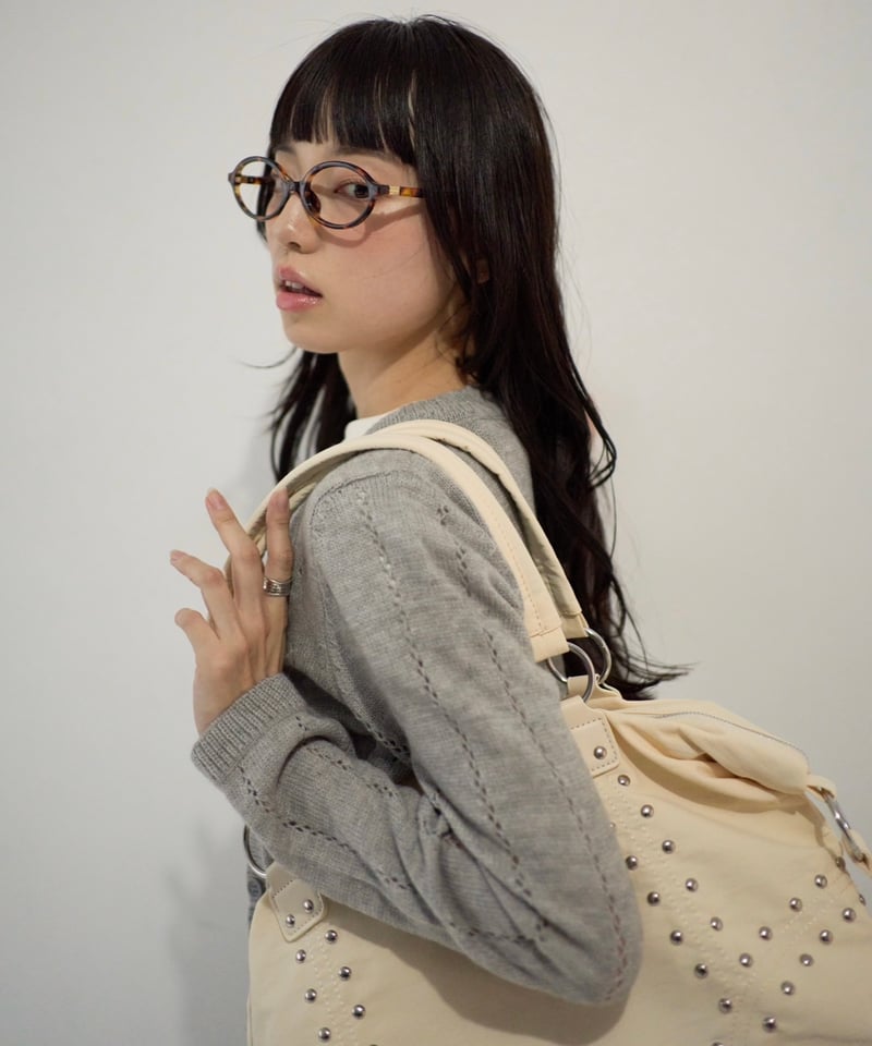 Studded Shoulder Bag(white) | wissy