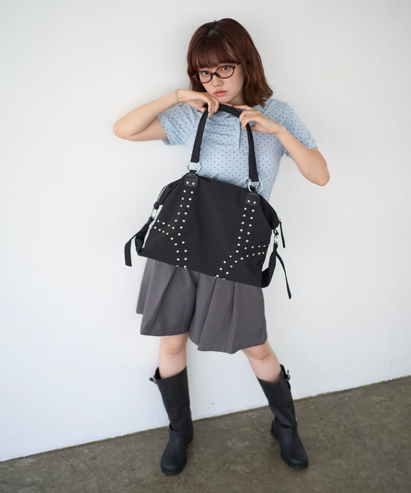Studded Shoulder Bag(Black) | wissy