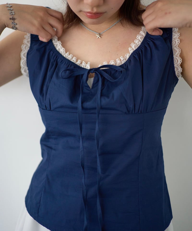 lace trimmed ribbon blouse | wissy