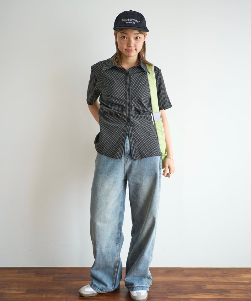 Curve Line Check Shirt | wissy