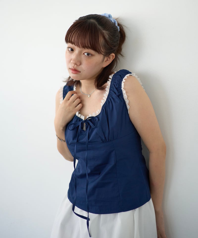 lace trimmed ribbon blouse | wissy