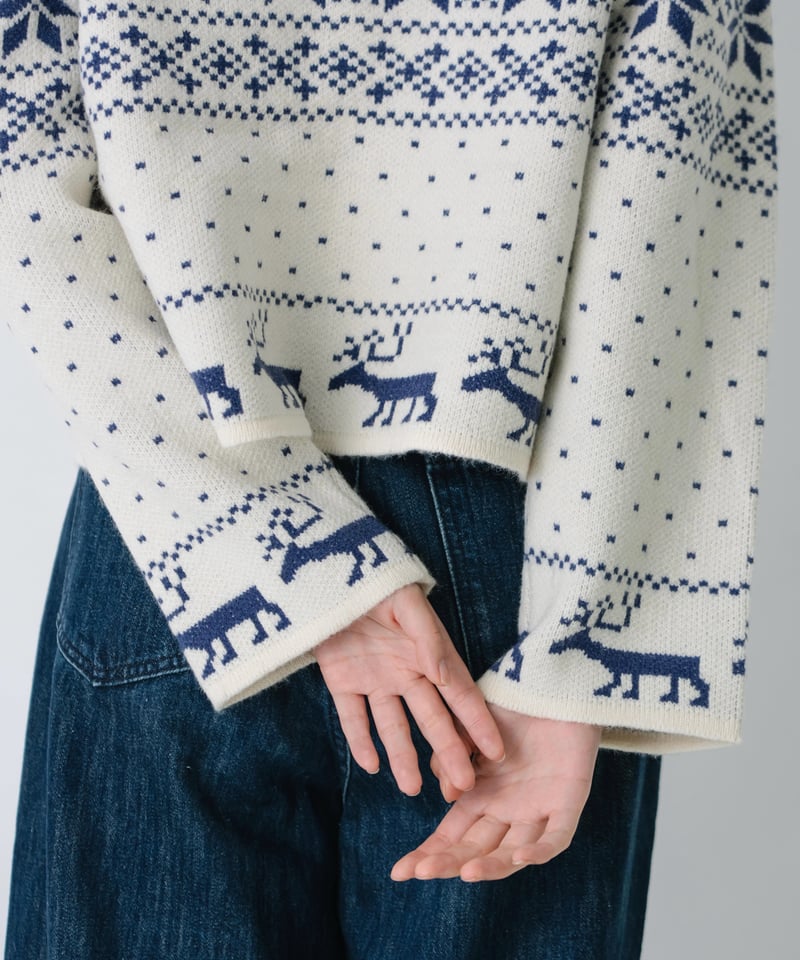 nordic reindeer zip knit | wissy