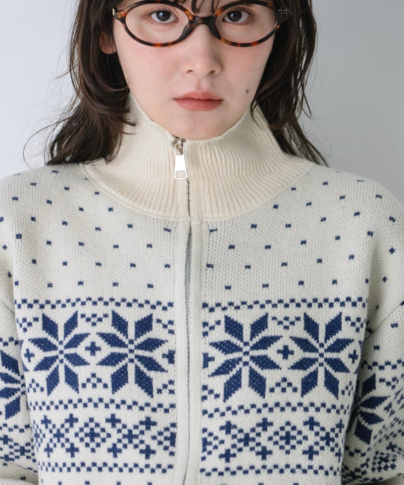 nordic reindeer zip knit | wissy