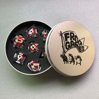 レジンダイスセット　ドラゴンアイズ　クリア・レッド　特製缶ケース付き