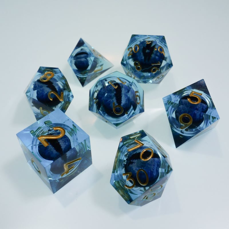 レジンダイスセット ドラゴンアイズ スカイブルー | FrogGamesStore