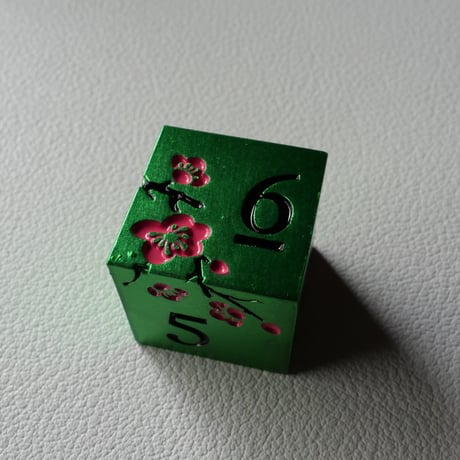 メタルダイスセット　プラムブロッサムシリーズ　グリーンピンク
