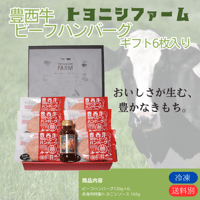 トヨニシファーム 豊西牛 ビーフハンバーグ ギフト（6枚入）