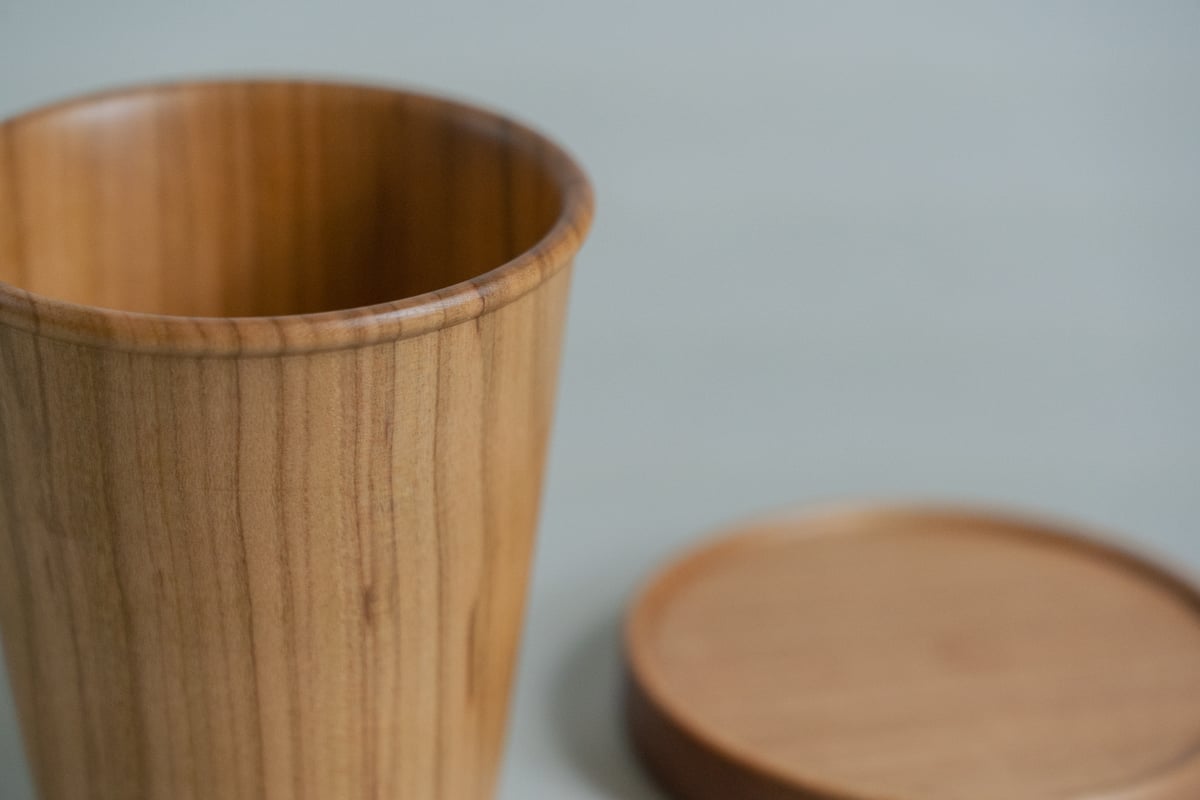 Raku cup Long（蓋付）/ 木工 / ふもとのさともの | ふもとの