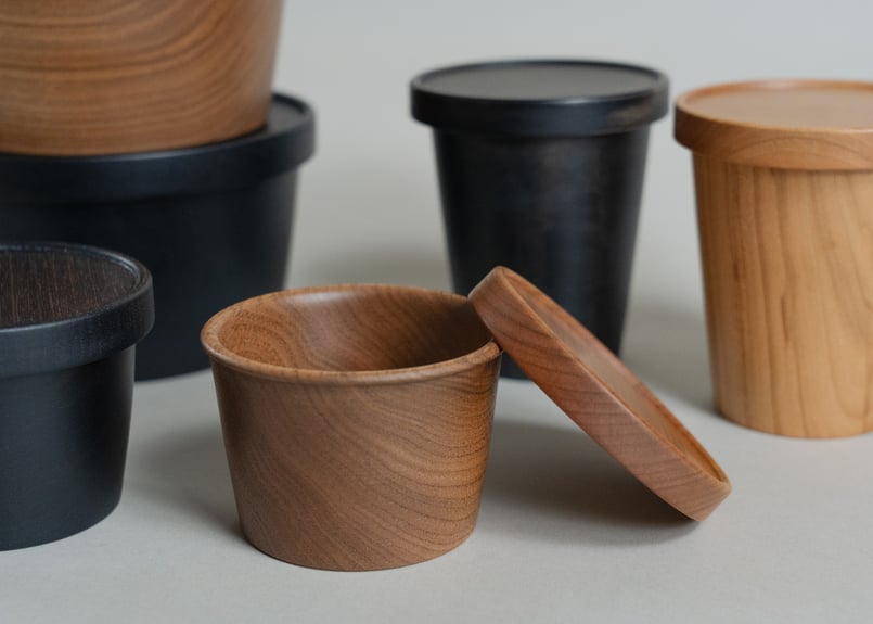 ◆希少◆大野の里　木の器　三本木工芸　大皿直径40cm  岩手工芸　天然無垢材 Raku cup L（蓋なし）/ 木工 / ふもとのさともの | ふもとのさともの