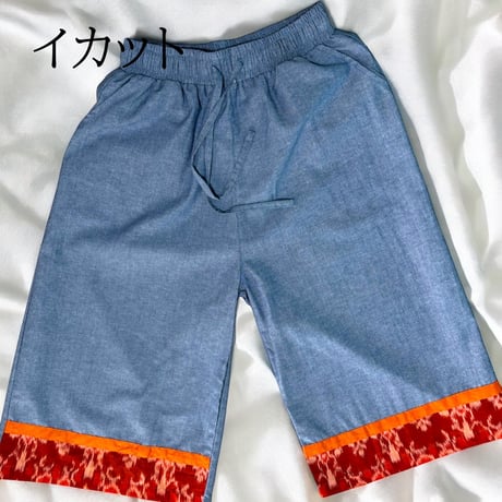 【ガウチョパンツ】ブルー