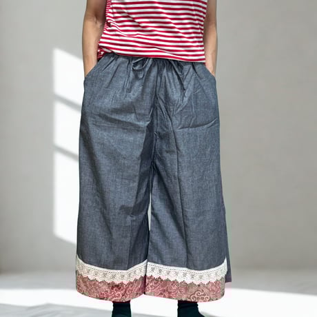 【ガウチョパンツ】ダークグレー