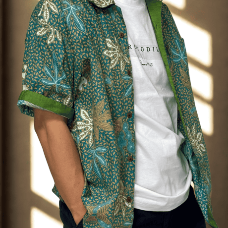 【Bタイプ】バティックメンズ半袖シャツ
