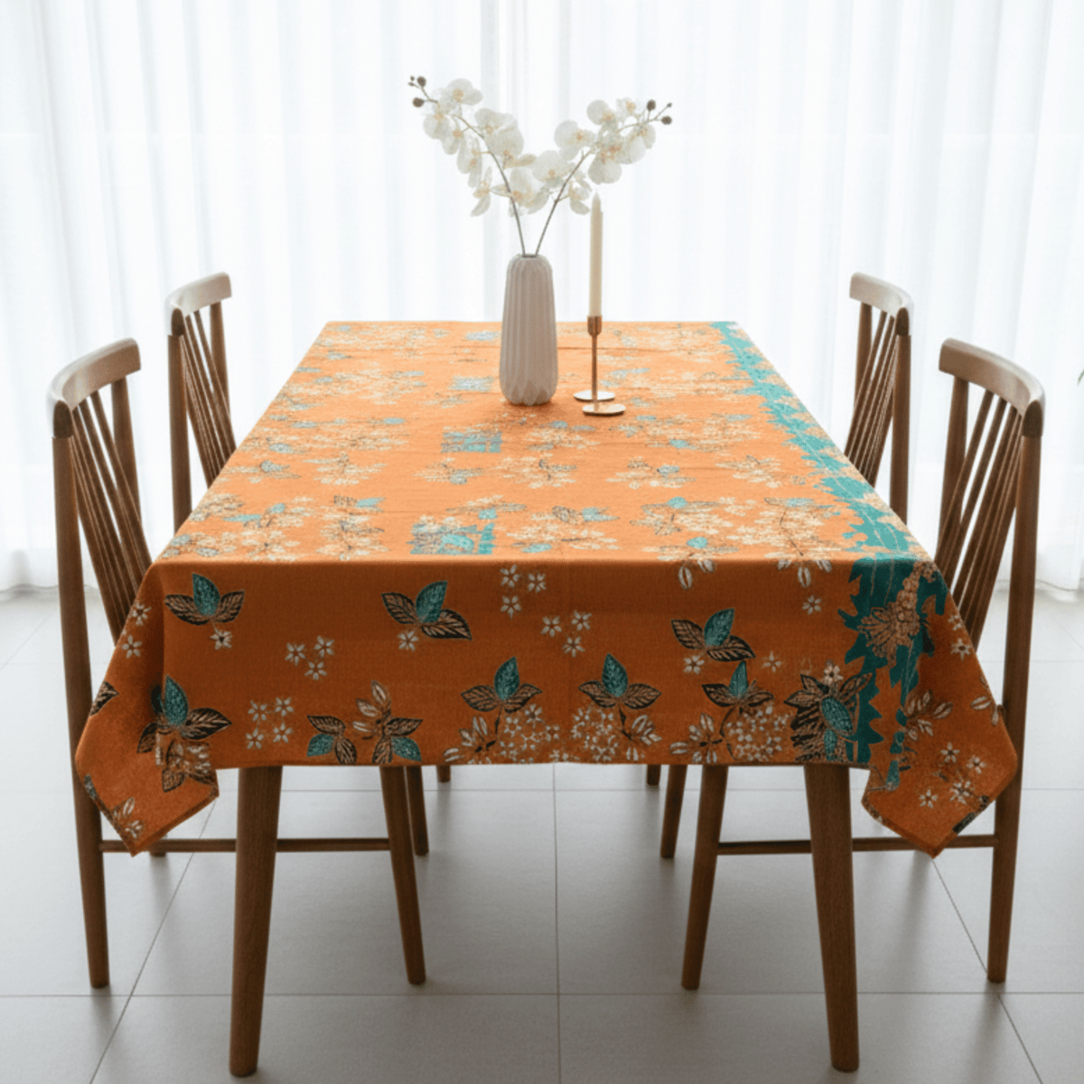 バティックテーブルクロス】オレンジ | メリッサ雑貨
