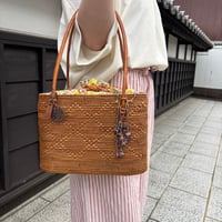 【プレーントップ】インド綿・バティック内布付きアタバッグ