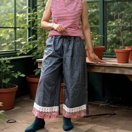 【ガウチョパンツ】ダークグレー