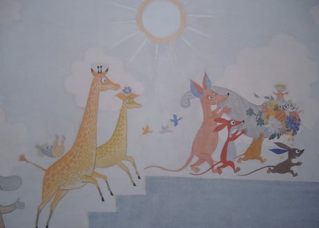 ムーミン トーベヤンソン ポスター MOOMIN POSTER TOVE JANSSON Play 1956 Mural 54×42cm