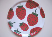 【新品】 トレー マリメッコ ファブリック  ピエニ マンシッカ Pieni mansikka tray ホワイト レッド