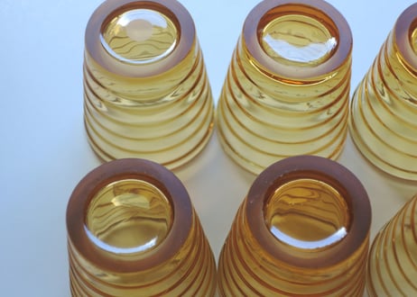 アイノ・アアルト ボルゲブリック  ショットグラス ９こセット  リオブラウン  カルフラ Aino Aalto Bölgeblick Rio brown shot glass KARHULA