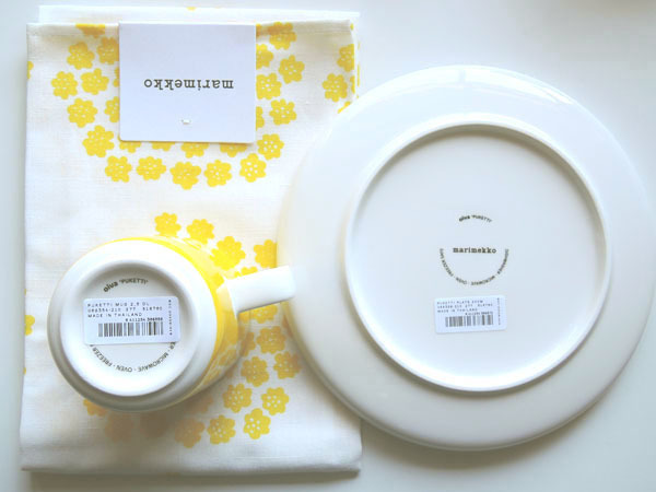 3点セット】プケッティ イエロー プレート マグ キッチンタオル 3点セット】プケッティ イエロー プレート マグ キッチンタオル