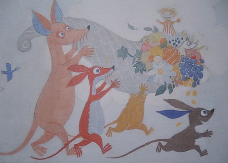 ムーミン トーベヤンソン ポスター MOOMIN POSTER TOVE JANSSON Play 1956 Mural 54×42cm