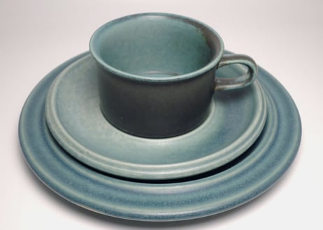 【ビンテージ】 アラビア ブルー ルスカ デミタス トリオ ARABIA RUSKA BLUE c&s plate ブルールスカ プレート