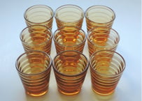 アイノ・アアルト ボルゲブリック  ショットグラス ９こセット  リオブラウン  カルフラ Aino Aalto Bölgeblick Rio brown shot glass KARHULA