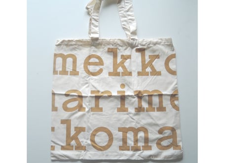 マリメッコ ロゴ バッグ ノベルティ ロゴバッグ ファブリック トートバッグ ゴールド marimekko