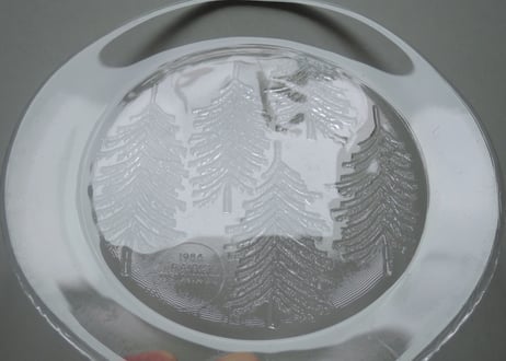 イッタラ クーシ 23cm プレート ヴィンテージ もみの木 フィンランド 北欧 食器 24cm ガラス プレート ヴィンテージ iittala kuusi (1)