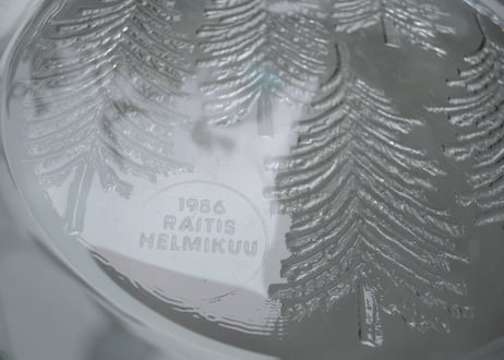 イッタラ クーシ 23cm プレート ヴィンテージ もみの木 フィンランド 北欧 食器 24cm ガラス プレート ヴィンテージ iittala kuusi (1)