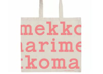 マリメッコ ロゴ バッグ ノベルティ コーラル ロゴバッグ ファブリック トートバッグ  marimekko