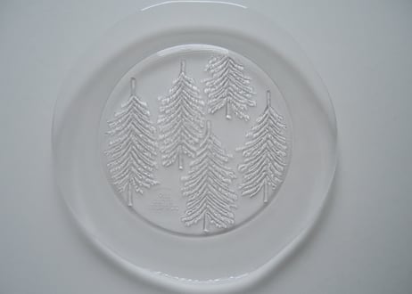 イッタラ クーシ 23cm プレート ヴィンテージ もみの木 フィンランド 北欧 食器 24cm ガラス プレート ヴィンテージ iittala kuusi (1)