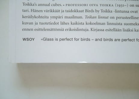 【作品集】 イッタラ バード 本 BIRDS BY TOIKKA オイバ・トイッカ OIVA TOIKKA iittala