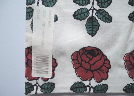 マリメッコ ヴィヒキルース ワインレッド トートバッグ ファブリックバッグ Vihkiruusu tote eco bag