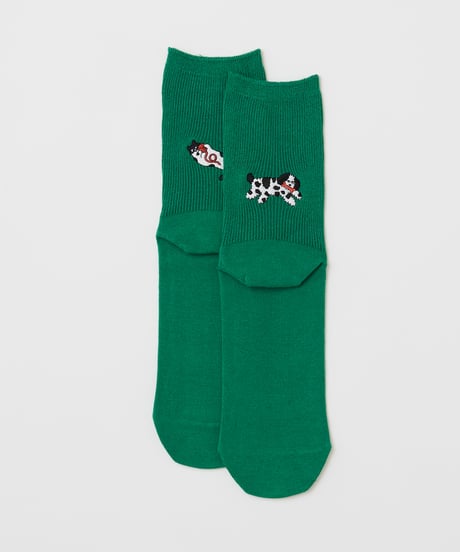 刺繍ソックス ｜犬・猫｜WOMEN