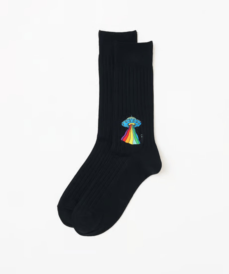suga 纏め売り 大きめ刺繍ソックス｜UFO柄 | TAICHI ONLINE SHOP