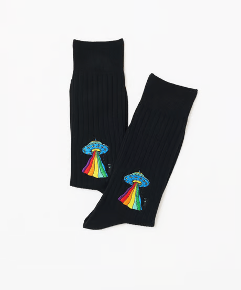 suga 纏め売り 大きめ刺繍ソックス｜UFO柄 | TAICHI ONLINE SHOP