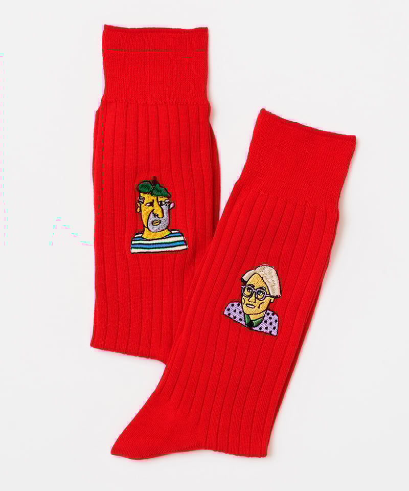 刺繍ソックス｜ピカソ・アンディ／左右異柄｜MEN | TAICHI ONLINE SHOP