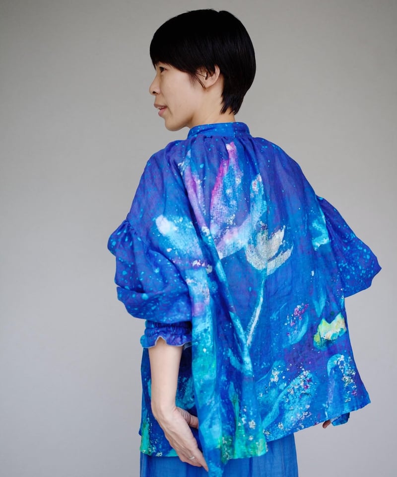 手作り服「青い世界」nuages bleu