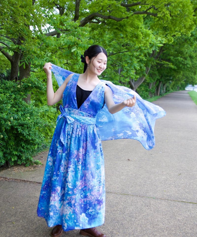 青い世界「マヤの星空」ストール【セミオーダー】 | 手作り服「青い