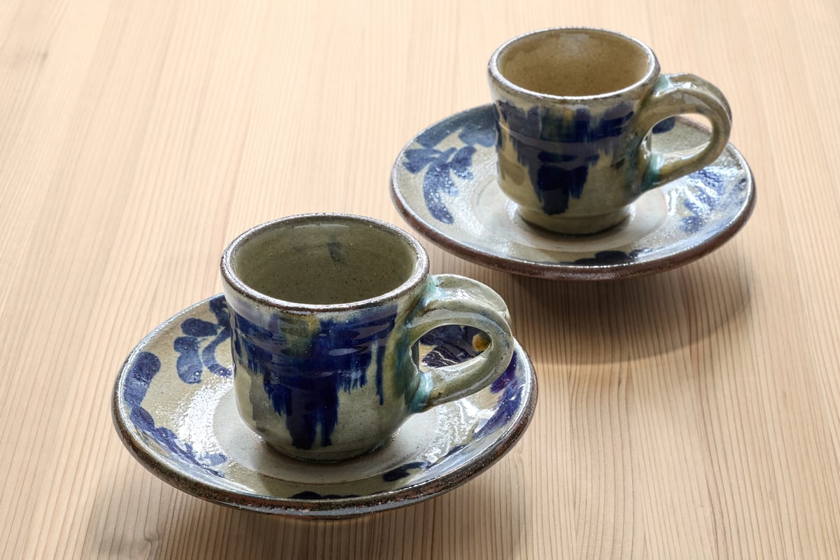 沖縄　作家　陶芸作家　やちむん　松田共司　カップ&ソーサー　沖縄 カップ&ソーサ―（沖縄・読谷・読谷山焼北窯・松田共司