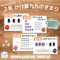 【算数忍者】２年生　九九のきまり　全4ページ