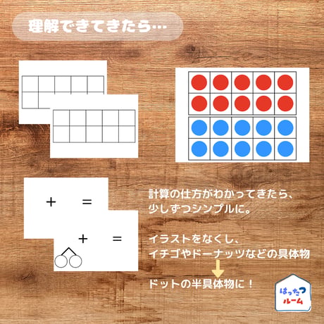 繰り上がりの足し算【全体指導用　板書教材セット】　全12枚