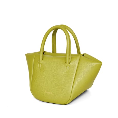 Selena Ruched Hobo Handle  Crossbody Bag - Lime Green
