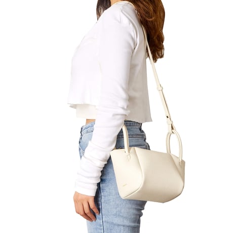 Selena Ruched Hobo Handle Crossbody Bag - Ivory